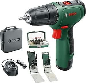 Bosch Home and Garden Perceuse-visseuse sans fil Bosch - EasyDrill 1200 (batterie 2,0 Ah, système 12 Volt, set de perceuse et jeu de forets, dans un sac souple) - Édition Amazon