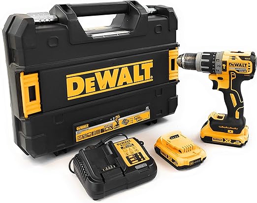 DEWALT - Perceuse Visseuse à Percussion Brushless XR 18V Li-Ion 2Ah - DCD796D2-QW - Perceuse sans Fil avec Coffret TSTAK, Éclairage LED, 2 Batteries / Chargeur - 2 Vitesses (0-550/2000 tr/min) - 420W [Classe énergétique A]