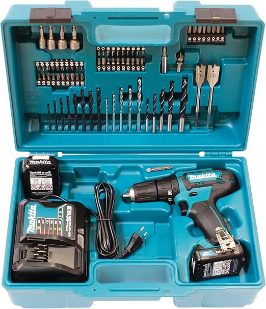 Makita HP333DSAX1 Perceuse-visseuse à percussion sans fil 12 V max. 2 Ah - 2 batteries + chargeur dans coffret de transport