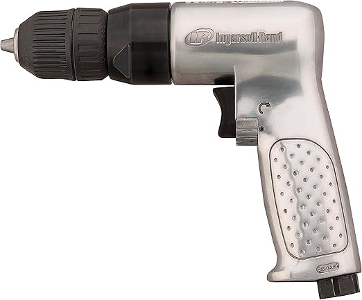 Ingersoll Rand Perceuse Pneumatique Réversible 7802RAKC, à Vitesse Variable et à Usage Intensif, 3/8" (10 mm) avec Mandrin sans Clé, Moteur de 0,5 CV